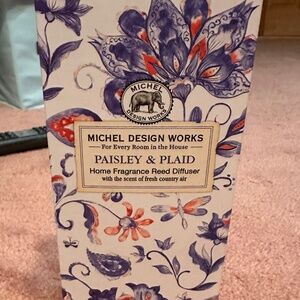 NIB STONEWALL KITCHEN MICHEL DESIGN WORKS PAISLEY & PLAID REED DIFFUSER